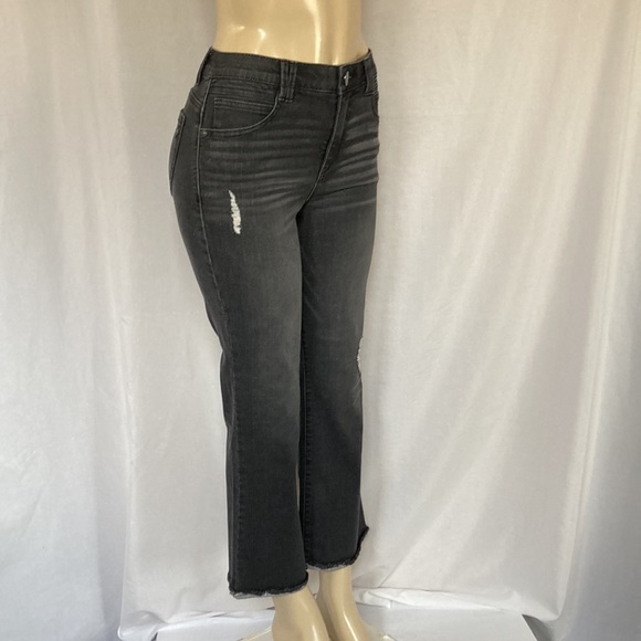 DEMOCRACY Jeans Vintage Gray Wash Fray Hem Size 6 Itty Bitty Boot Cut - Picture 2 of 11